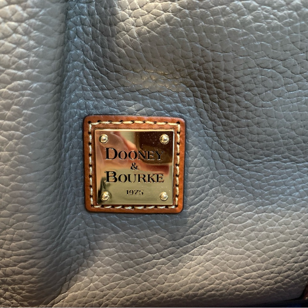 Dooney & Bourke Gray and Brown Leather Satchel - Picture 8 of 15